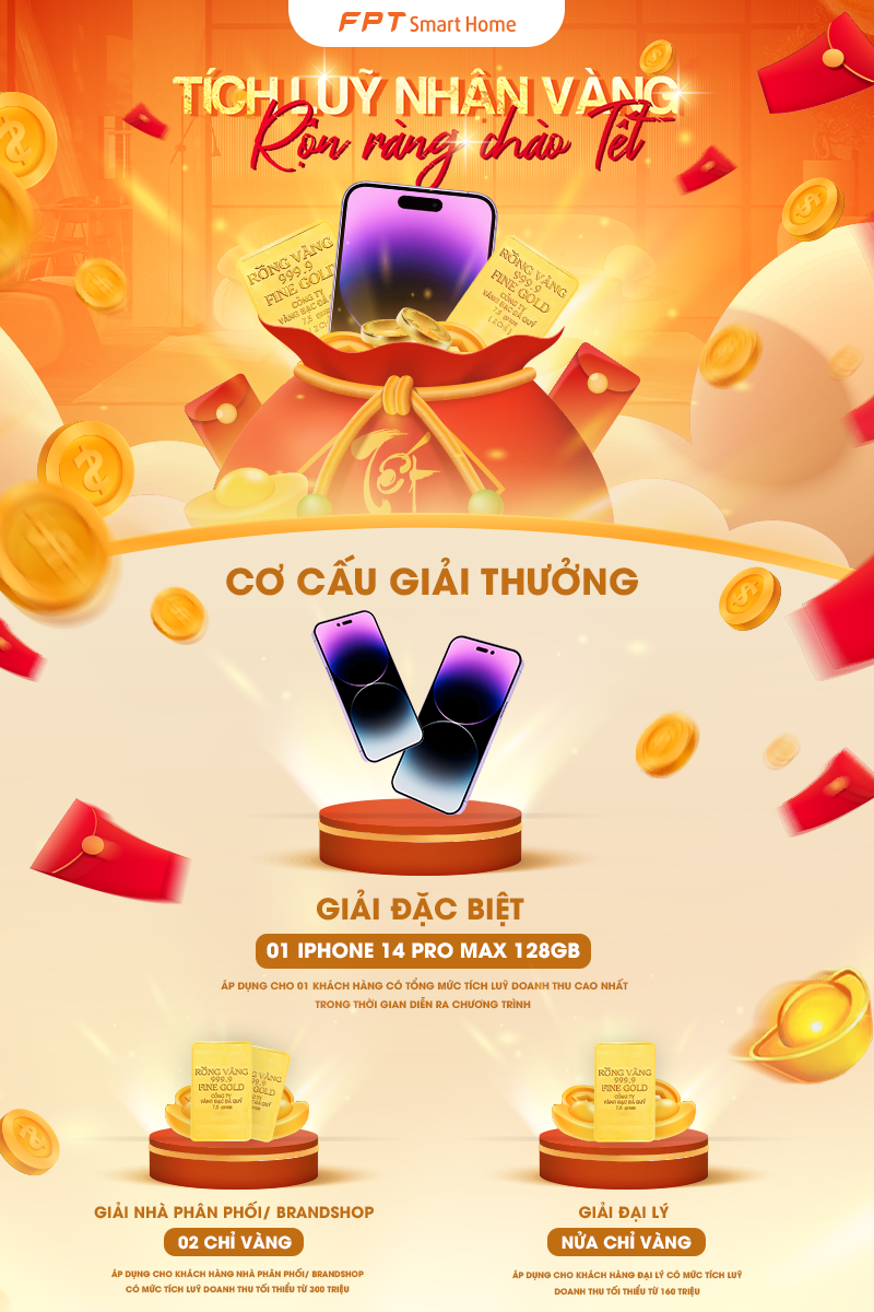 TÍCH LŨY NHẬN VÀNG - RỘN RÀNG CHÀO TẾT - FPT Smart home cơ-cấu-giải-chương-trình