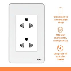 Ổ cắm mặt kính âm tường nhân nổi Athena cho nhà thông minh giá rẻ