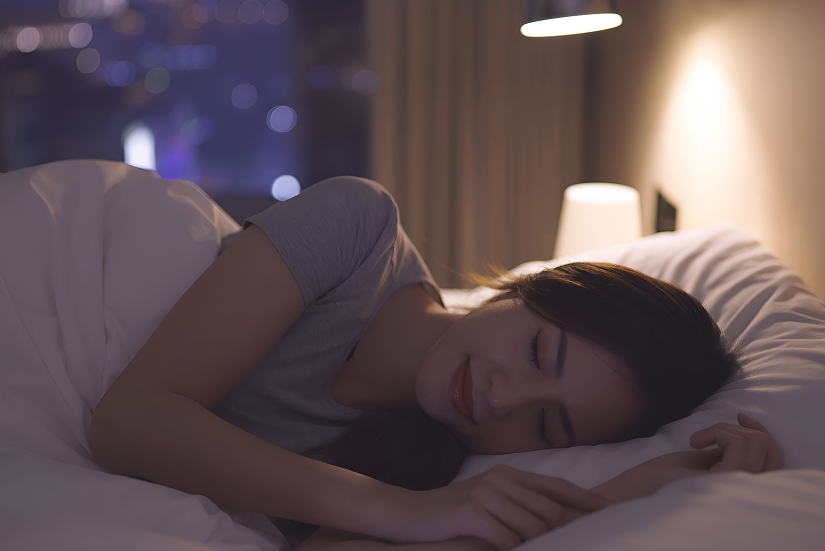 asian woman sleep well
