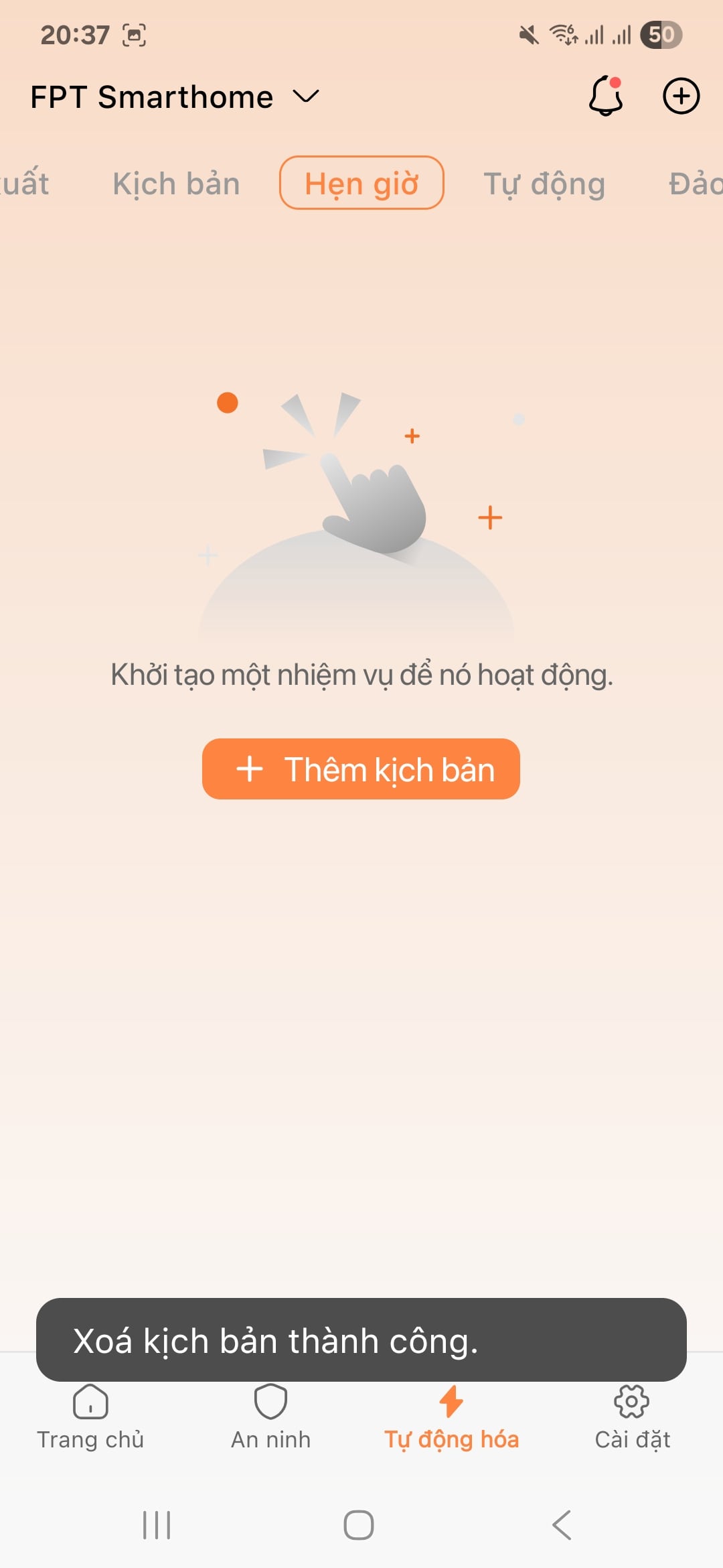 Huong dan tao kich ban hen gio tren FPT LIFE 10