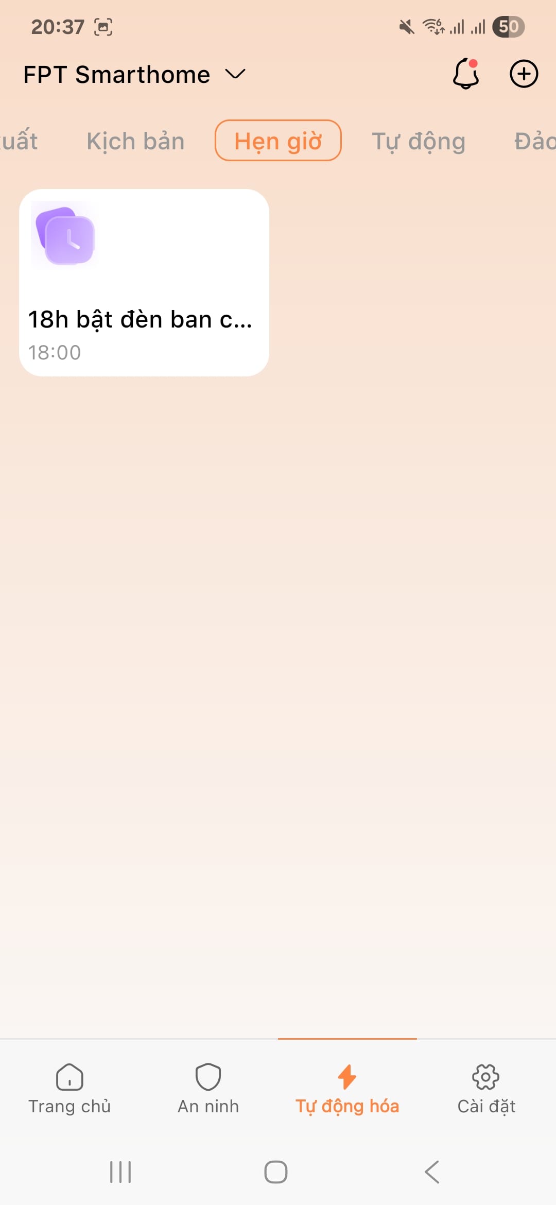 Huong dan tao kich ban hen gio tren FPT LIFE 7