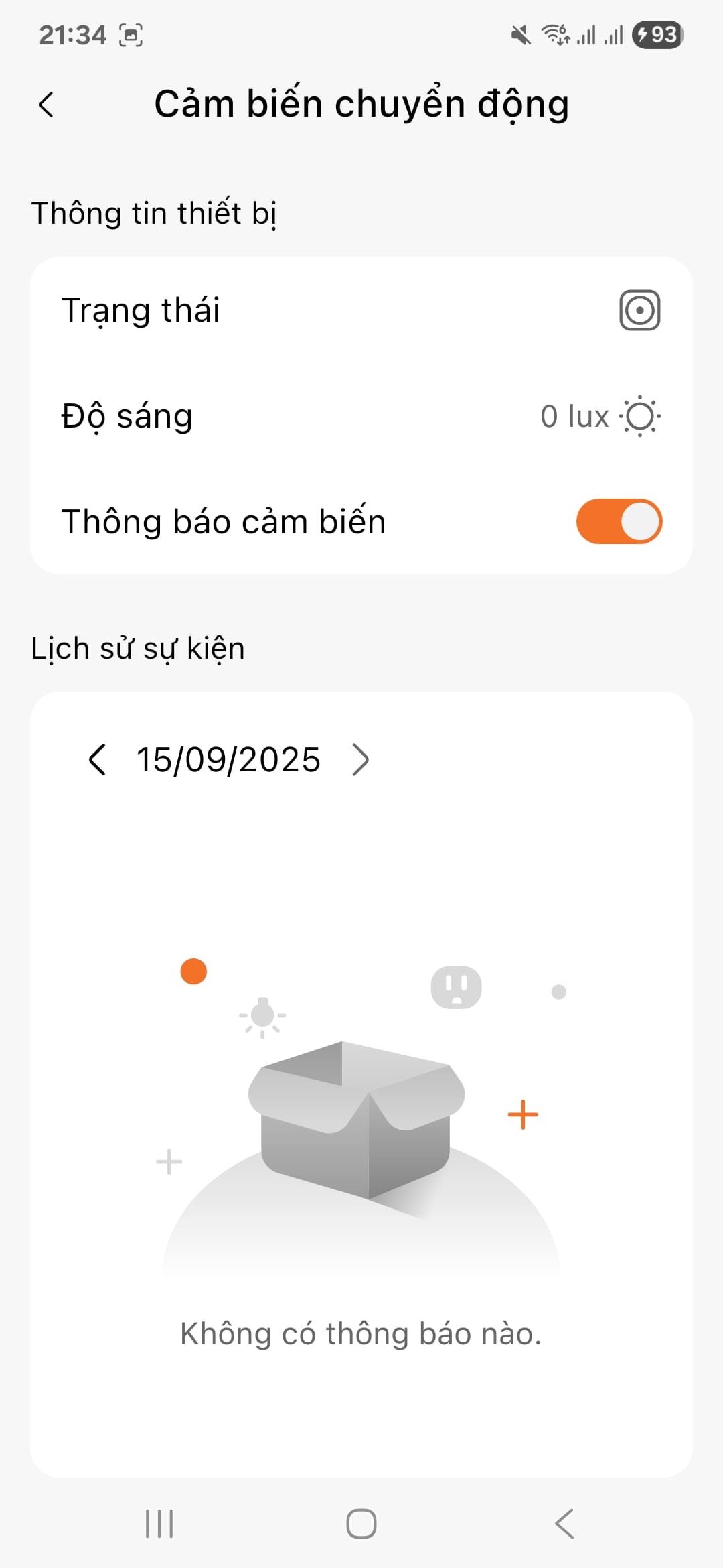 Thong bao cam bien tren FPT LIFE 5