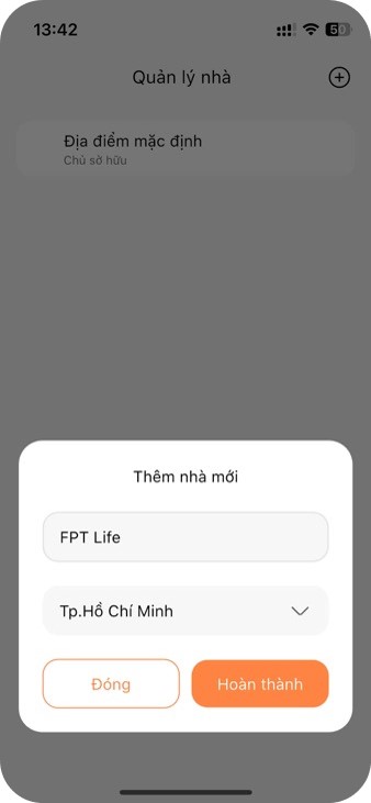 Tạo nhà trên app FPT Life 4