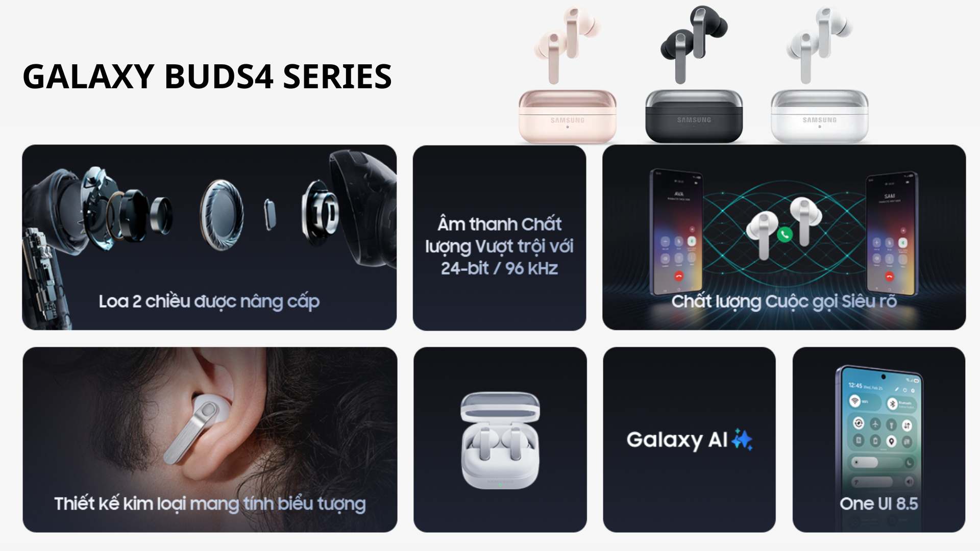 Tai nghe Galaxy Buds4 và Buds4 Pro màu mới, tính năng mới - FPT Smart home GALAXY BUDS4 SERIES giá rẻ
