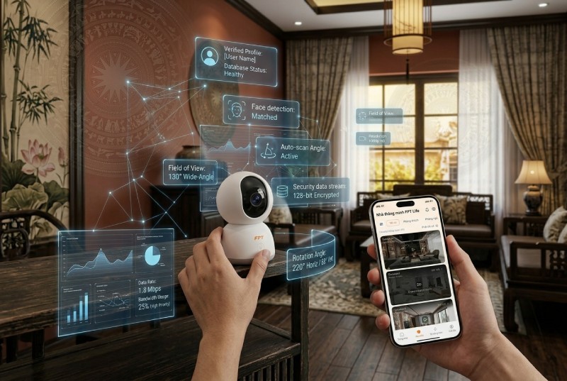 Giải mã Camera Wifi hoạt động như thế nào? - FPT Smart home Camera wifi kết nối điện thoại để giám sát từ xa
